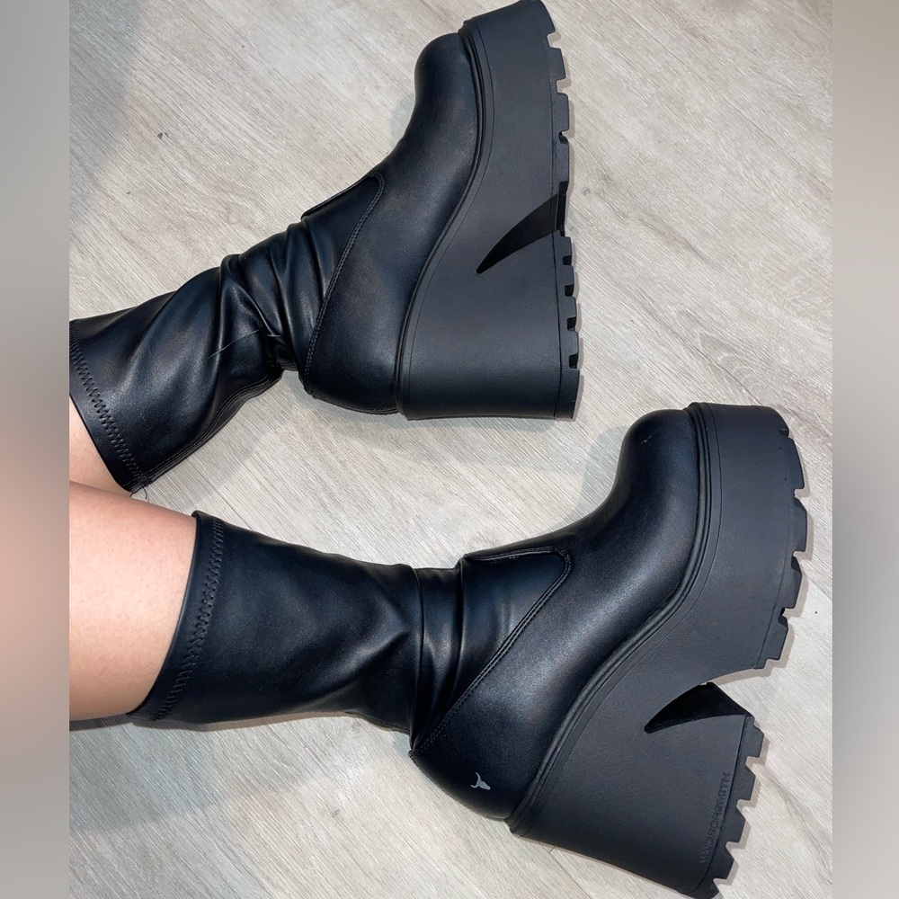 Windsor Smith Found Black Stretch Sock Boots
